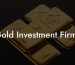 Gold Investment Firms