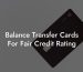 Balance Transfer Cards For Fair Credit Rating