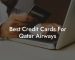 Best Credit Cards For Qatar Airways