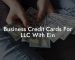 Business Credit Cards For LLC With Ein