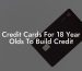 Credit Cards For 18 Year Olds To Build Credit