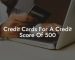 Credit Cards For A Credit Score Of 500