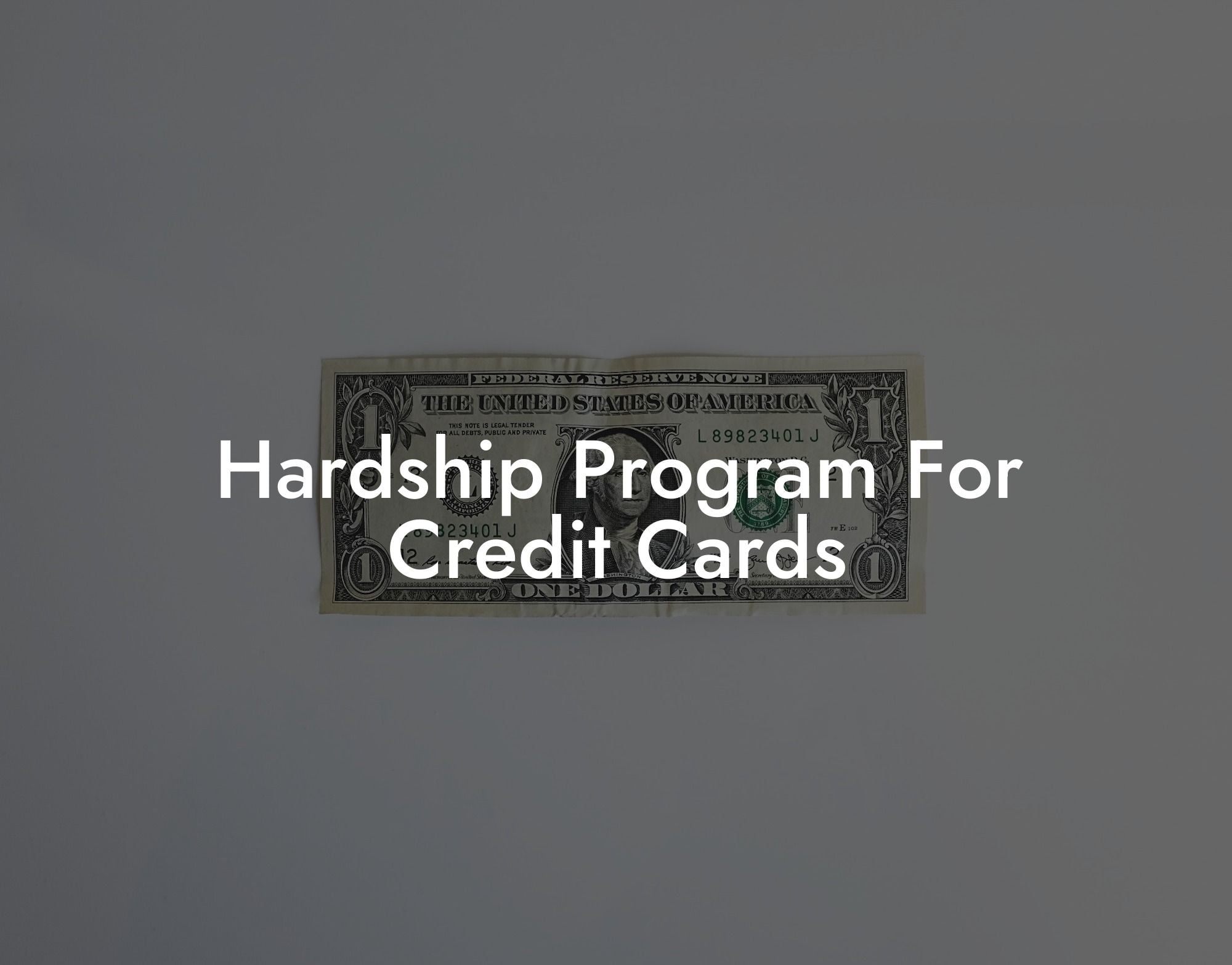 Hardship Program For Credit Cards