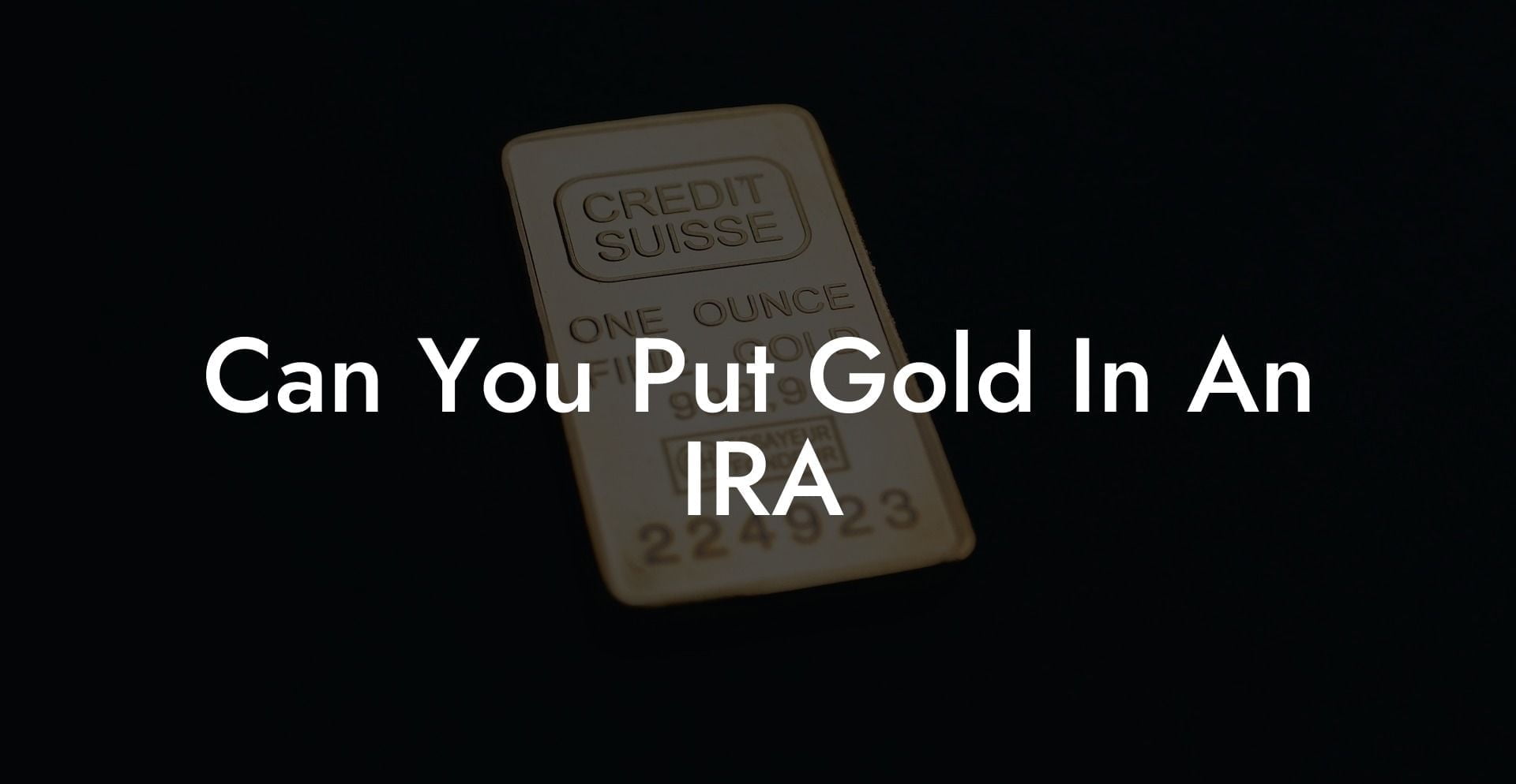 Can You Put Gold In An IRA Flik Eco