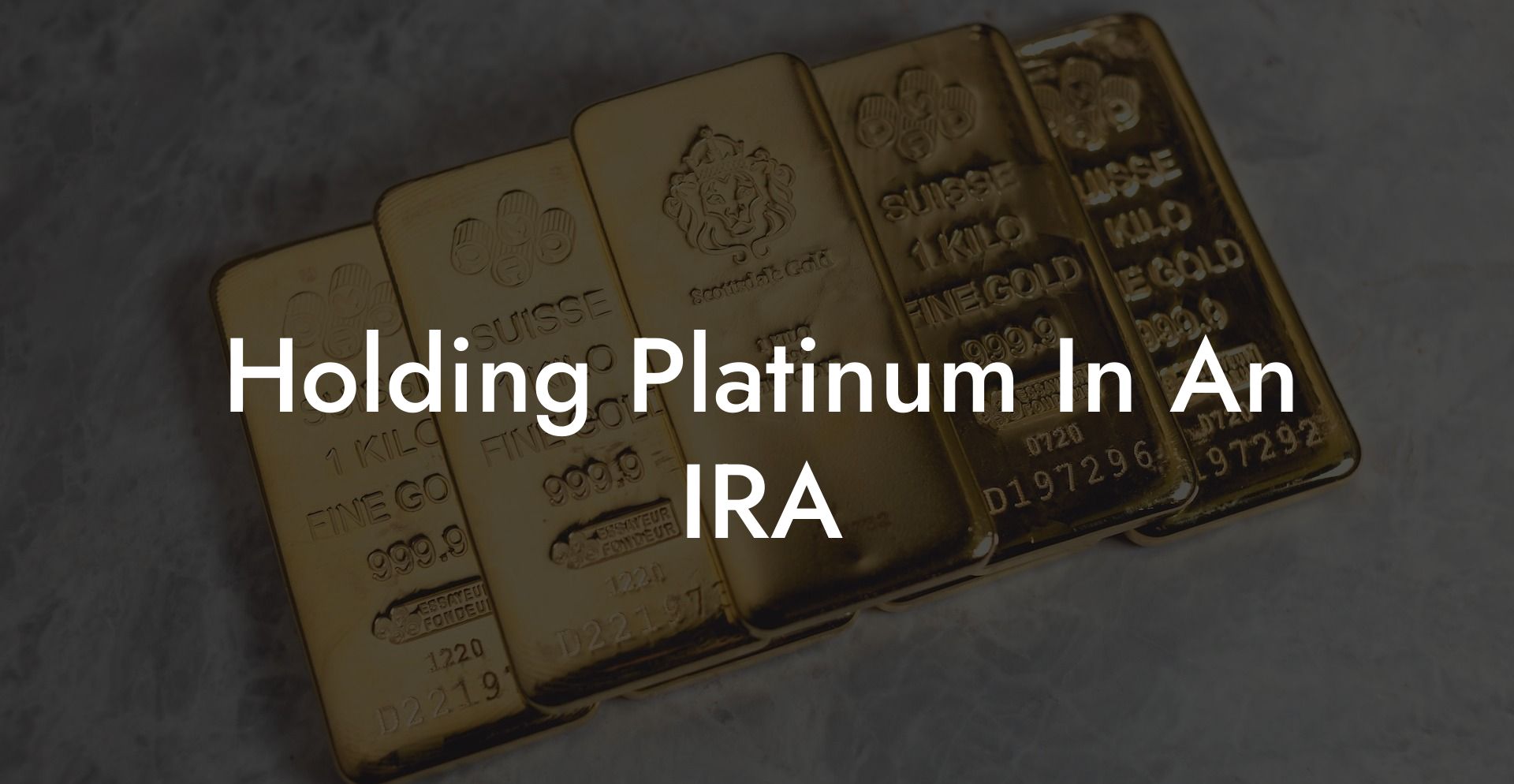 Holding Platinum In An IRA