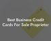 Best Business Credit Cards For Sole Proprietor
