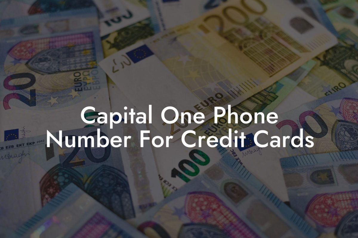 Capital One Phone Number For Credit Cards