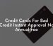 Credit Cards For Bad Credit Instant Approval No Annual Fee