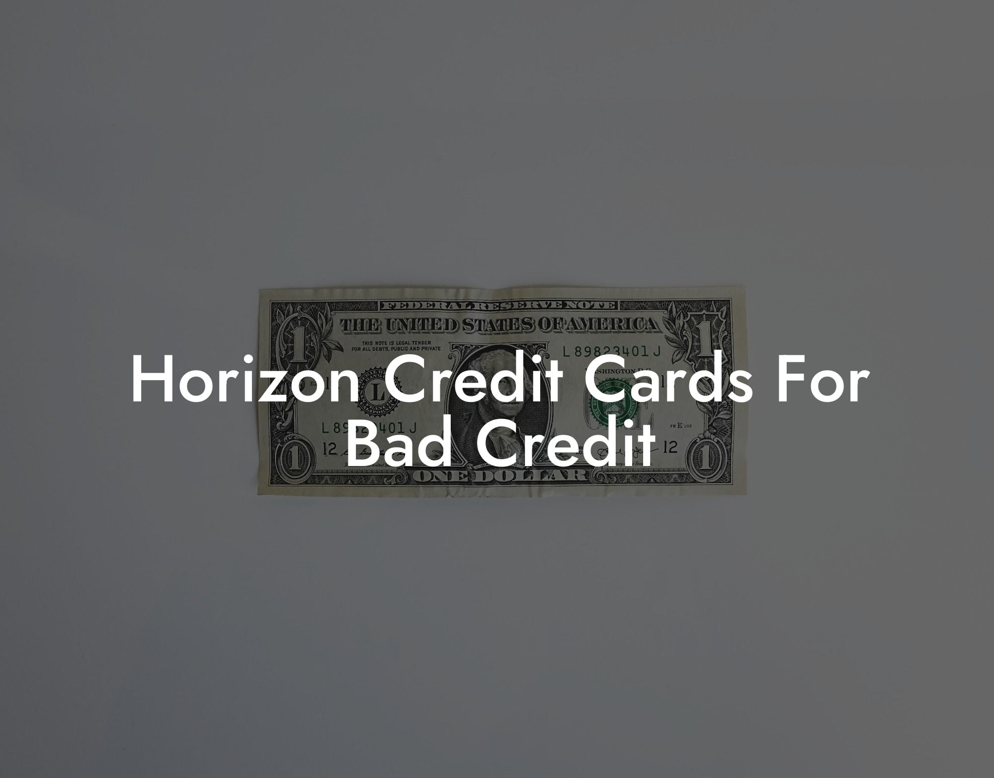 Horizon Credit Cards For Bad Credit