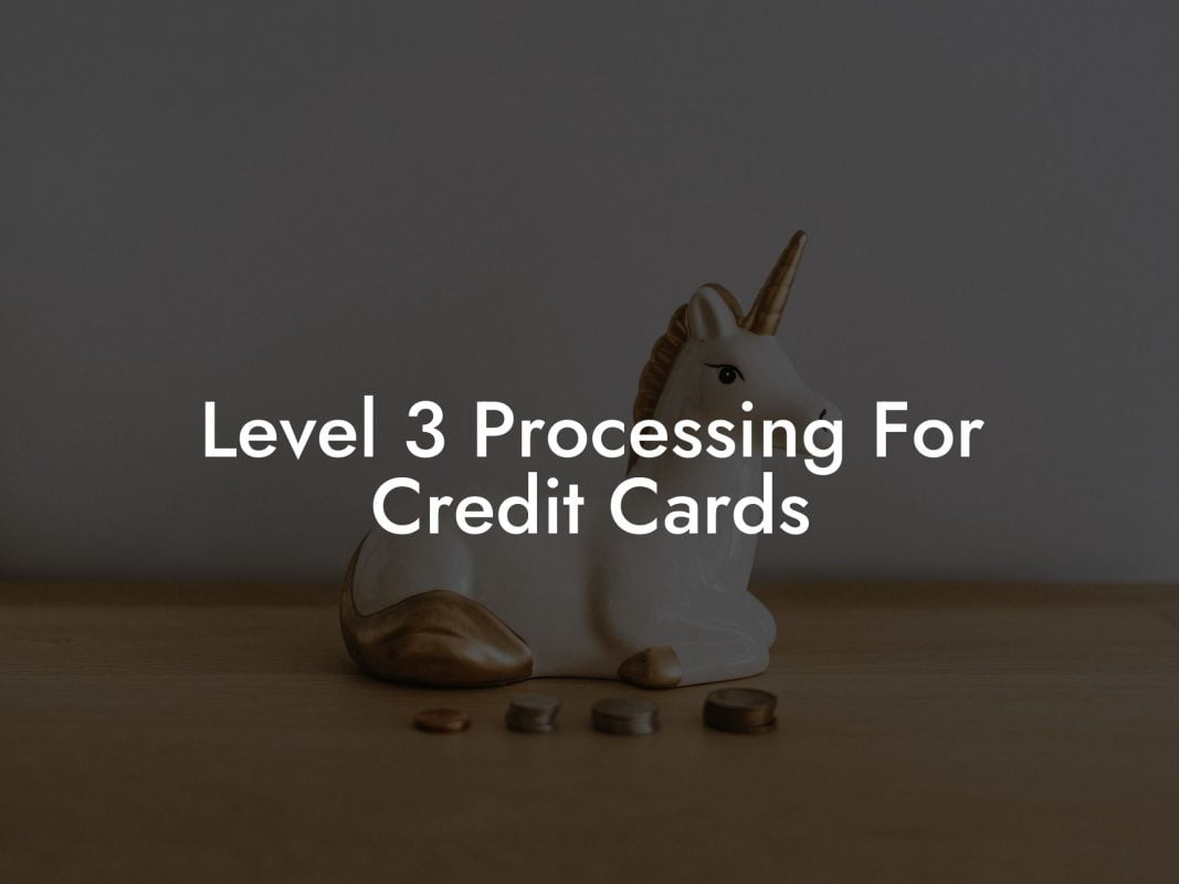 Level 3 Processing For Credit Cards